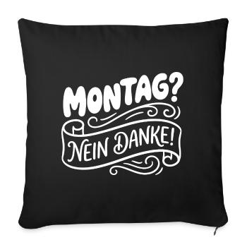 Lundi? Non merci! Lettrage manuel - Housse de coussin décorative 45 x 45 cm - noir - Devant