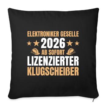 Electronics Technician Journeyman 2026 Completed Training - Sofa pillowcase 17,3'' x 17,3'' (45 x 45 cm) - black - Front