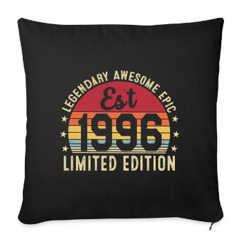 30th Anniversary - Vintage Gift 1996 - Sofa pillowcase 17,3'' x 17,3'' (45 x 45 cm) - black - Front