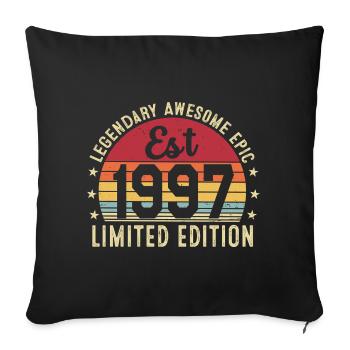 29th Anniversary - Vintage Gift 1997 - Sofa pillowcase 17,3'' x 17,3'' (45 x 45 cm) - black - Front