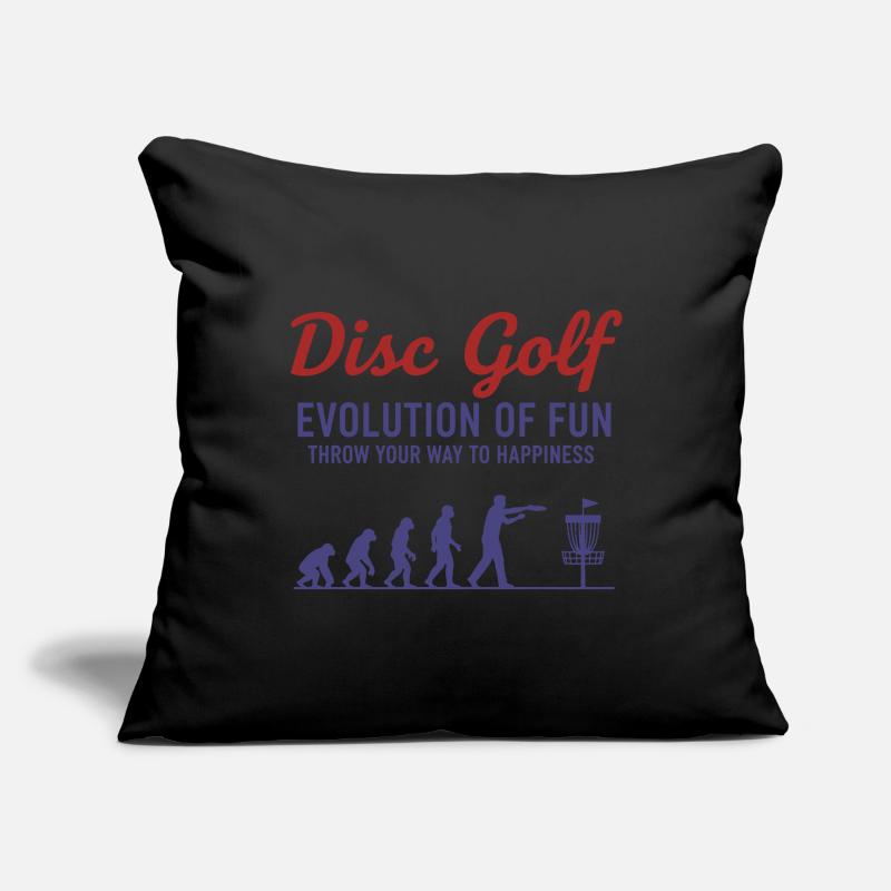 Disc Golf : Évolution du plaisir : lancez-vous Housse de coussin décorative 45 x 45 cm
