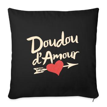 Valentine's Day Love Plushie, Cute Romantic - Sofa pillowcase 17,3'' x 17,3'' (45 x 45 cm) - black - Front
