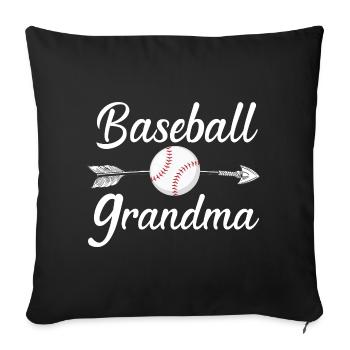 Grand-mère de baseball Fière fan de baseball Grand-mère - Housse de coussin décorative 45 x 45 cm - noir - Devant