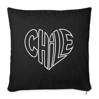 Chile Heart Typo - Sofa pillowcase 17,3'' x 17,3'' (45 x 45 cm) - black - Front