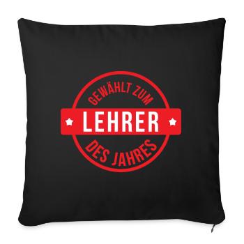 Tampon Meilleur Enseignant de l'Année Félicitation - Housse de coussin décorative 45 x 45 cm - noir - Devant
