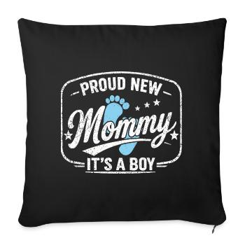 Expectant Mom & Mother, Birth Son Boy - Sofa pillowcase 17,3'' x 17,3'' (45 x 45 cm) - black - Front