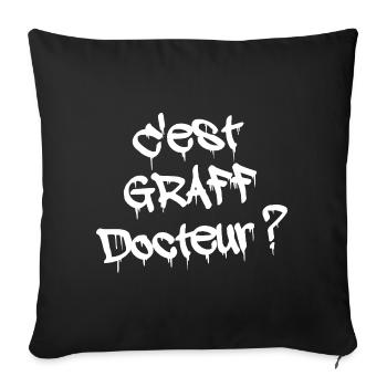 IS IT GRAFFITI DOCTOR? - Sofa pillowcase 17,3'' x 17,3'' (45 x 45 cm) - black - Front