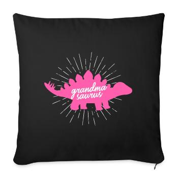 Grandmasaure Brachiosaurus : design drôle de dinosaure - Housse de coussin décorative 45 x 45 cm - noir - Devant