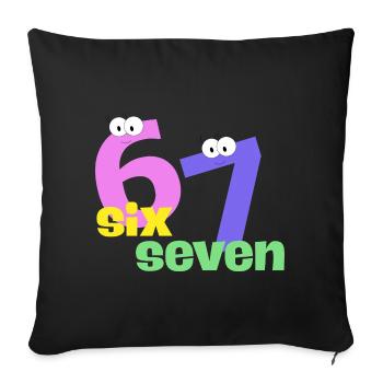 Tendance Six Seven - Housse de coussin décorative 45 x 45 cm - noir - Devant