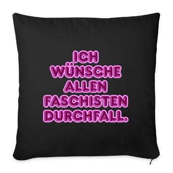 Gegen Faschisten Pink Protest - Sofakissenbezug 45 x 45 cm - Schwarz - Vorne