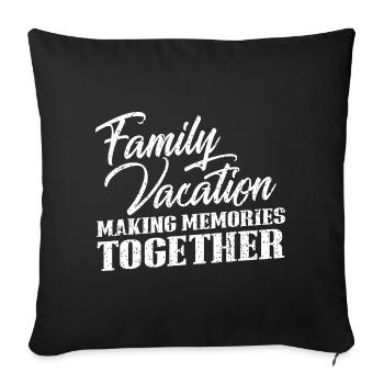 Souvenirs de vacances en famille - Housse de coussin décorative 45 x 45 cm - noir - Devant