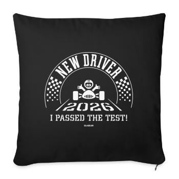 New Driver 2026 – I Passed The Test! (White) - Sofa pillowcase 17,3'' x 17,3'' (45 x 45 cm) - black - Front