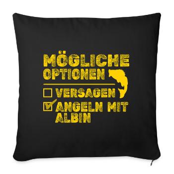 Fisch Albin - Sofakissenbezug 45 x 45 cm - Schwarz - Vorne
