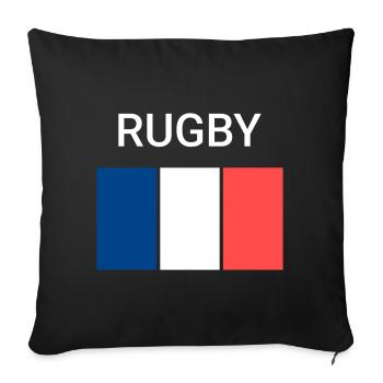 Rugby France - Housse de coussin décorative 45 x 45 cm - noir - Devant