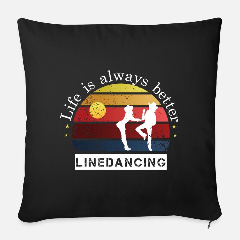 LIDA - Housse de coussin décorative 45 x 45 cm - noir