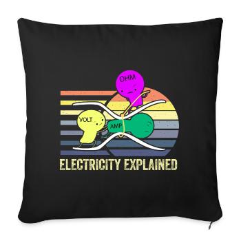 Elektrizitätstrio: Ohm Amp Volt - Sofakissenbezug 45 x 45 cm - Schwarz - Vorne