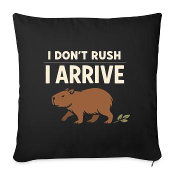 Cute Capybara Stress Reliever, No Stress, - Sofa pillowcase 17,3'' x 17,3'' (45 x 45 cm) - black - Front