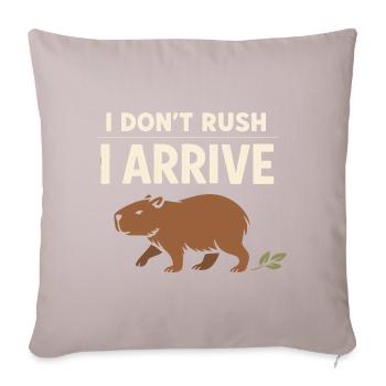 Cute Capybara Stress Reliever, No Stress, - Sofa pillowcase 17,3'' x 17,3'' (45 x 45 cm) - light taupe - Front