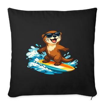 Lunettes de soleil Otter Surfer - Housse de coussin décorative 45 x 45 cm - noir - Devant