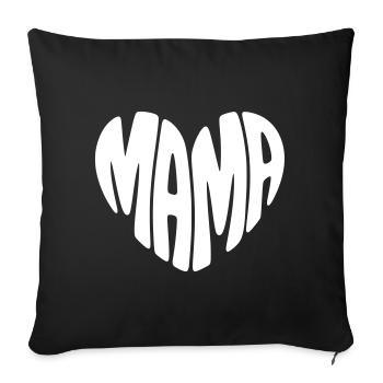 Mama Herz Muttertag - Sofakissenbezug 45 x 45 cm - Schwarz - Vorne