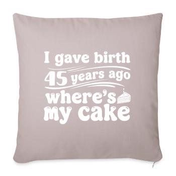 Anniversaire il y a 45 ans – gâteau ? - Housse de coussin décorative 45 x 45 cm - taupe clair - Devant