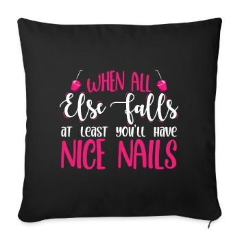 Nageldesigner Nageldesignerin Kosmetik Nagelstudio - Sofakissenbezug 45 x 45 cm - Schwarz - Vorne