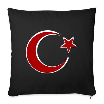 Motif de l’étoile de la Lune rouge Dinde - Housse de coussin décorative 45 x 45 cm - noir - Devant