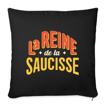 Reine de la Saucisse Retro - Housse de coussin décorative 45 x 45 cm - noir - Devant