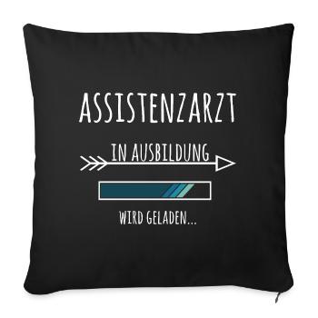 Assistenzarzt Ausbildung Medizinstudium Arzt  - Sofakissenbezug 45 x 45 cm - Schwarz - Vorne
