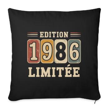 Édition 1986 Limitée Vintage - Housse de coussin décorative 45 x 45 cm - noir - Devant