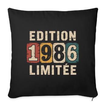 Edition 1986 Limitée - Housse de coussin décorative 45 x 45 cm - noir - Devant