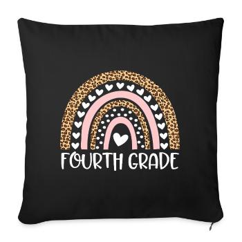 Conception de Léopard Arc-en-ciel pour la quatrième année - Housse de coussin décorative 45 x 45 cm - noir - Devant