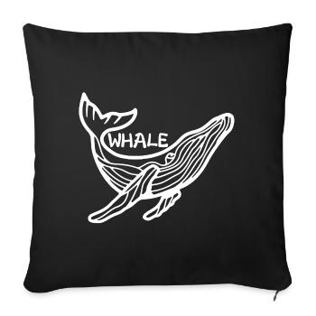 Le géant des océans (blanc) - Housse de coussin décorative 45 x 45 cm - noir - Devant