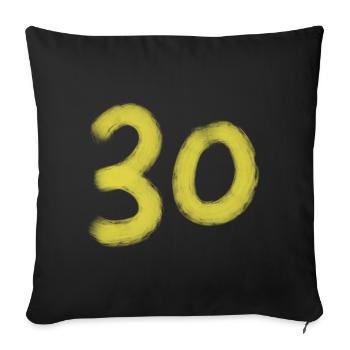 Yellow brush count 30 on black - Sofa pillowcase 17,3'' x 17,3'' (45 x 45 cm) - black - Front