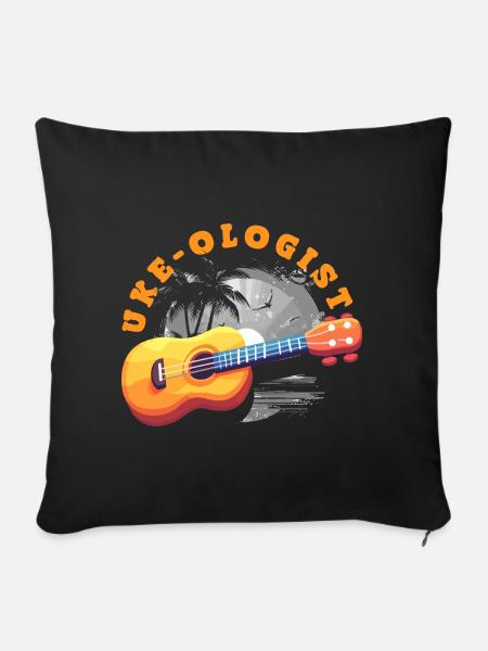 Lustiges Ukulele Designs Und Sprüche - Sofakissenbezug 45 x 45 cm - Schwarz