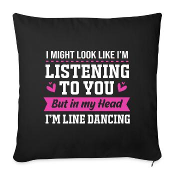 Line Dance - Sofa pillowcase 17,3'' x 17,3'' (45 x 45 cm) - black - Front