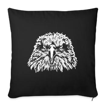 Eagle / Head / Bald Eagle - Sofa pillowcase 17,3'' x 17,3'' (45 x 45 cm) - black - Front