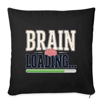 Student Humor – Brain Loading - Sofa pillowcase 17,3'' x 17,3'' (45 x 45 cm) - black - Front