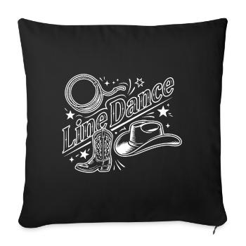 Line Dance Country Western Motiv - Sofakissenbezug 45 x 45 cm - Schwarz - Vorne