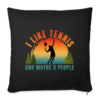 J’AIME LE TENNIS ET PEUT-ÊTRE TROIS PERSONNES - Housse de coussin décorative 45 x 45 cm - noir - Devant