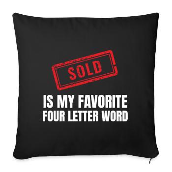 Real Estate Agent Realtor Home Seller Marketing - Sofa pillowcase 17,3'' x 17,3'' (45 x 45 cm) - black - Front