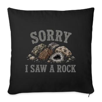 Roches en éventail de géologie Collectant des roches - Housse de coussin décorative 45 x 45 cm - noir - Devant