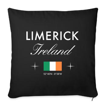 Coordonnées de Westport Irlande Souvenir de voyage - Housse de coussin décorative 45 x 45 cm - noir - Devant