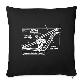 MTB Blueprint: Full-Suspension Frame Tech - Sofa pillowcase 17,3'' x 17,3'' (45 x 45 cm) - black - Front