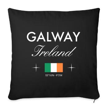 Galway Ireland Coordinates Travel Souvenir - Sofa pillowcase 17,3'' x 17,3'' (45 x 45 cm) - black - Front