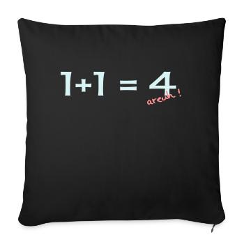 1 + 1 = 4 - Housse de coussin décorative 45 x 45 cm - noir - Devant