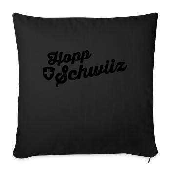 hoppschwiiz sw - Sofakissenbezug 45 x 45 cm - Schwarz - Vorne