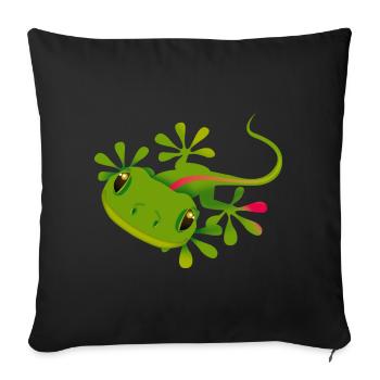 a gecko - Sofa pillowcase 17,3'' x 17,3'' (45 x 45 cm) - black - Front