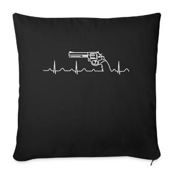 Smith Wesson Revolver Heartbeat weiß - Sofakissenbezug 45 x 45 cm - Schwarz - Vorne