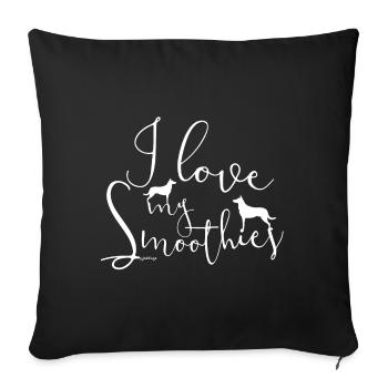 Lovemy Smooth Collies - Sofakissenbezug 45 x 45 cm - Schwarz - Vorne